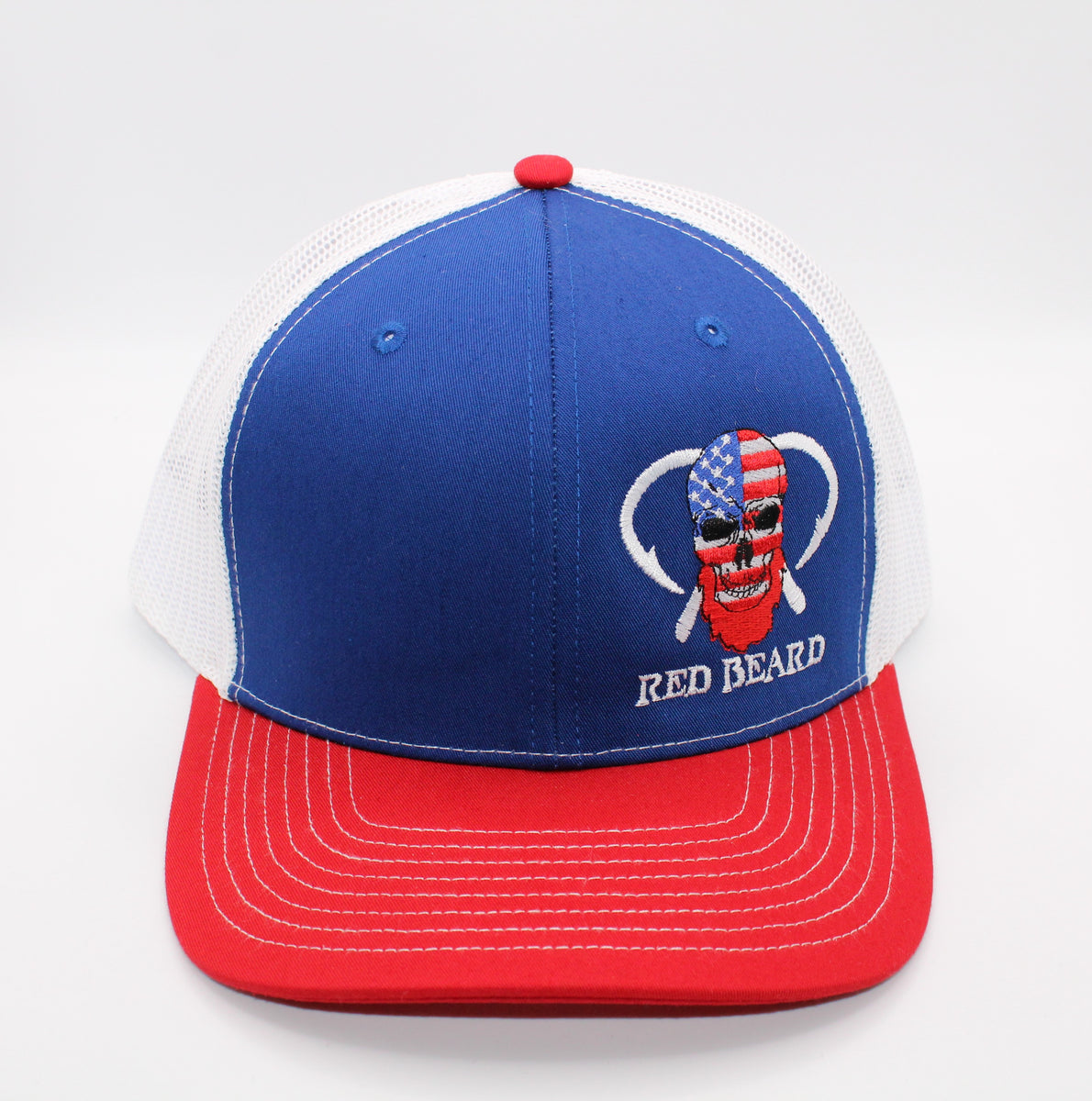 Red Beard Logo Mesh Hat - Red/White/Blue – Team Red Beard Co